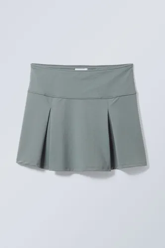 Pleated Mini Skirt - Green