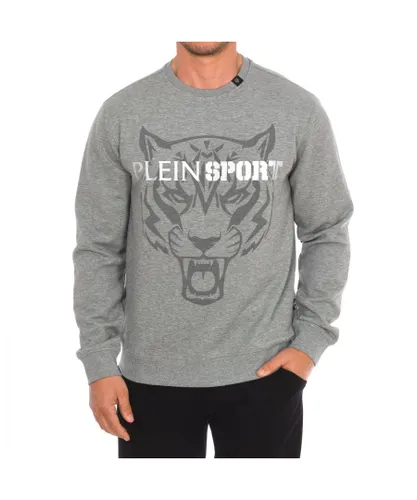 Plein Sport FIPSG600 Mens long-sleeved crew-neck sweatshirt - Grey
