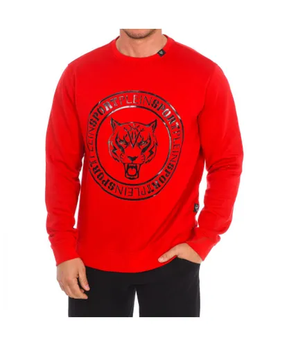 Plein Sport FIPSG603 Mens long-sleeved crew-neck sweatshirt - Red