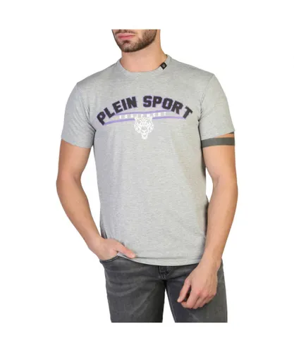 Plein Sport Mens Equipment Grey T-Shirt Cotton