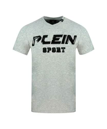 Plein Sport Mens Logo Grey T-Shirt Cotton