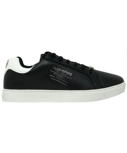 Plein Sport Mens Low Contrast Black Sneakers Synthetic Leather