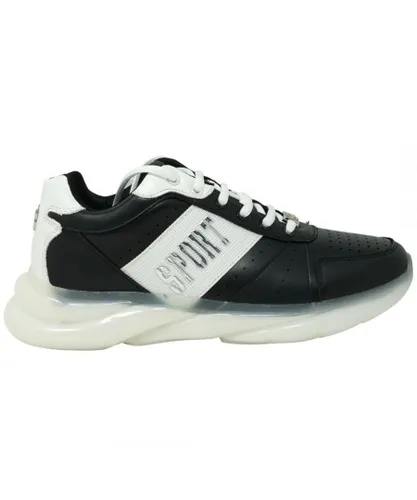 Plein Sport Mens Low Cut Logo Black Sneakers Synthetic Leather