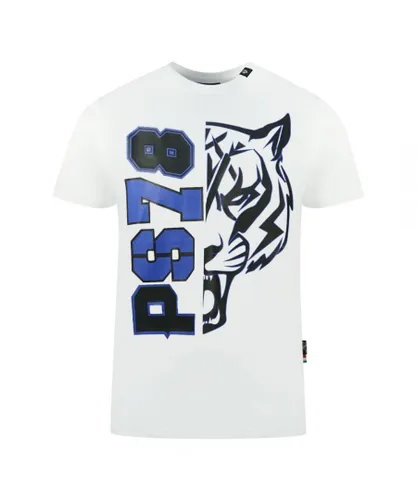 Plein Sport Mens PS78 Design Logo White T-Shirt