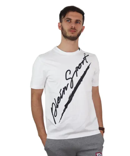 Plein Sport Mens Signature White T-Shirt Cotton