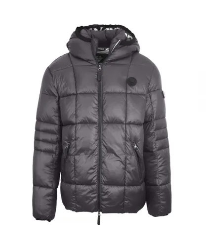 Plein Sport Mens Small Circle Logo Quilted Grey Jacket