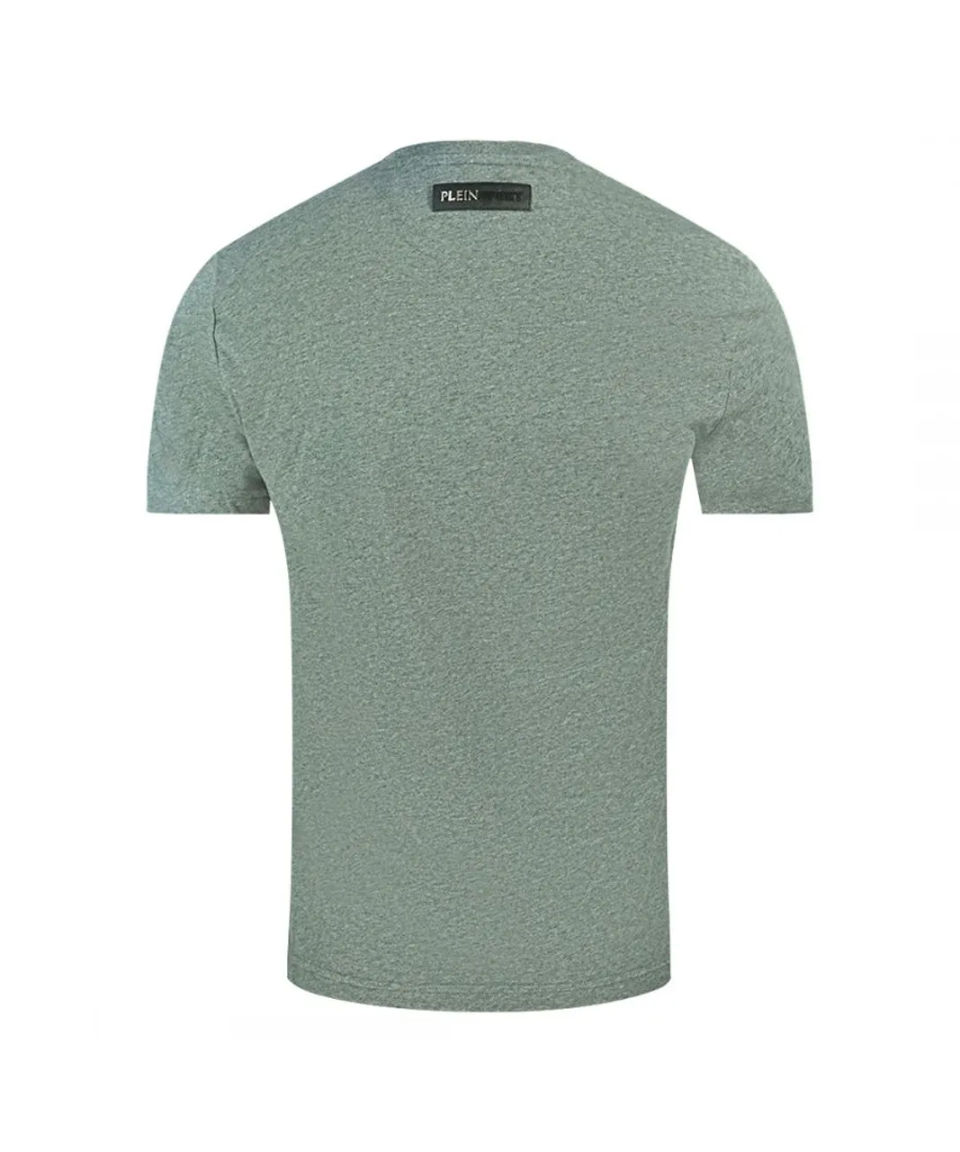 Plein Sport Mens Tiger Side Logo Grey T-Shirt Cotton