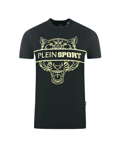 Plein Sport Mens Tigerhead Bold Logo Black T-Shirt
