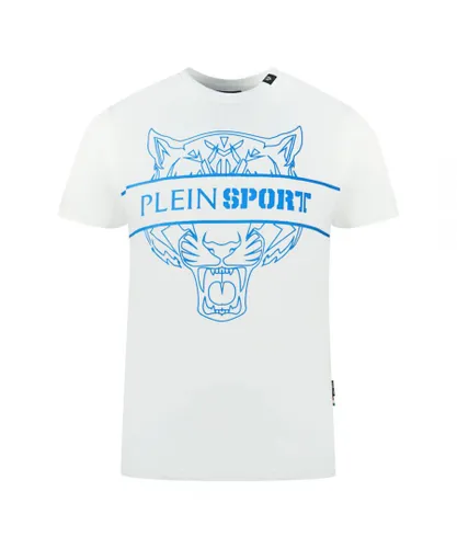 Plein Sport Mens Tigerhead Bold Logo White T-Shirt