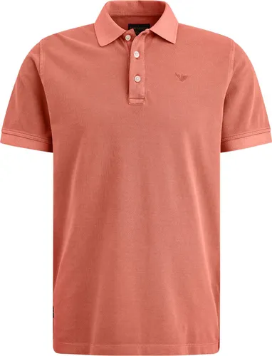 PME Legend Polo Shirt Garment Dye Coral Red Orange