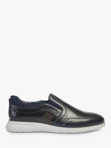 Pod Holden Leather Slip On Shoes - Navy - Male
