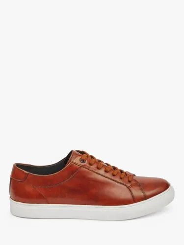 Pod Louis Leather Cupsole Trainers - Chestnut - Male