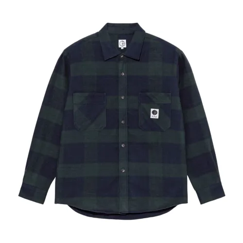 Polar Skate Co. , Green Cotton Flannel Shirt ,Green male, Sizes: