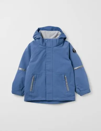 Polarn O. Pyret Waterproof Raincoat (2-10 Yrs) - 7-8 Y - Medium Blue, Medium Blue,Green