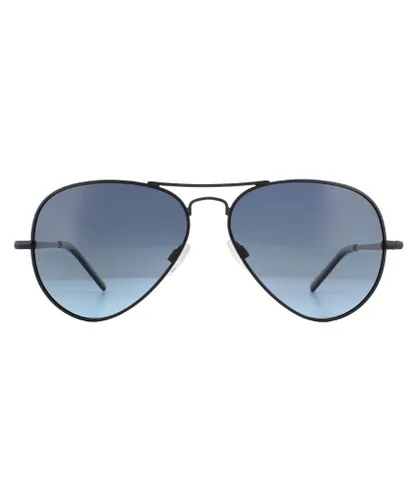 Polaroid Aviator Unisex Matte Black Grey Gradient Polarized Sunglasses Metal - One