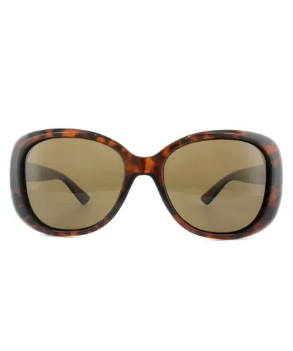 Polaroid Butterfly Womens Dark Havana Bronze Polarized Sunglasses - Brown - One