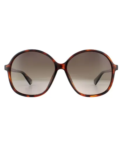 Polaroid Butterfly Womens Havana Brown Gradient Polarized Sunglasses - One
