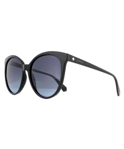 Polaroid Cat Eye Womens Black Grey Gradient Polarized Sunglasses - One
