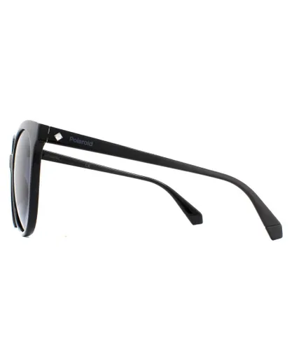 Polaroid Cat Eye Womens Black Grey Gradient Polarized Sunglasses - One
