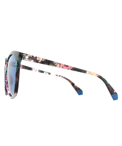 Polaroid Cat Eye Womens Blue Havana Polarized Sunglasses - One