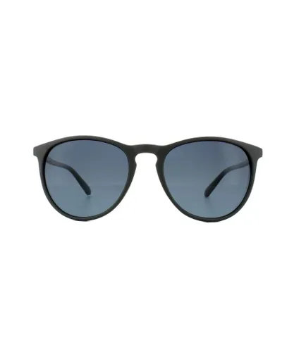 Polaroid Cat Eye Womens Matt Black Grey Gradient Polarized Sunglasses - One