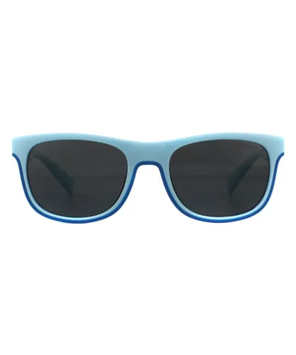 Polaroid Childrens Unisex Kids Rectangle Kidss Azure Turquoise Grey Polarized Sunglasses - Blue - One