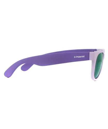 Polaroid Childrens Unisex Kids Rectangle Kidss Violet Mirror Polarized Sunglasses - Purple - One