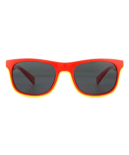 Polaroid Childrens Unisex Kids Sunglasses PLD 8041/S AHY M9 Red Yellow Grey Polarized - One