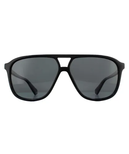 Polaroid Mens Lightweight Aviator Grey Polarized Sunglasses - Black