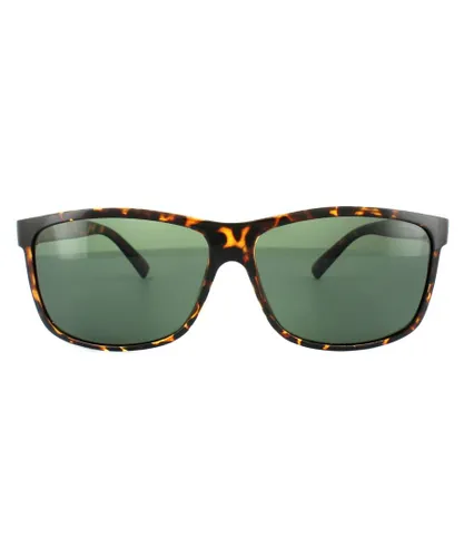 Polaroid Mens Lightweight Rectangle Havana Green Polarized Sunglasses - Brown