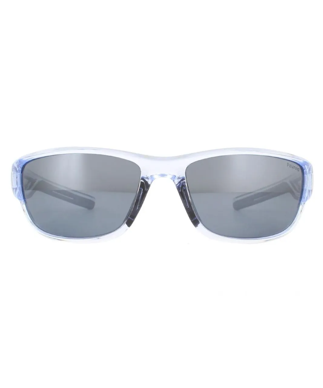 Polaroid Mens Sport Sunglasses PLD 7028/S MNG EX Crsytal Black Grey Silver Mirror Polarized - One