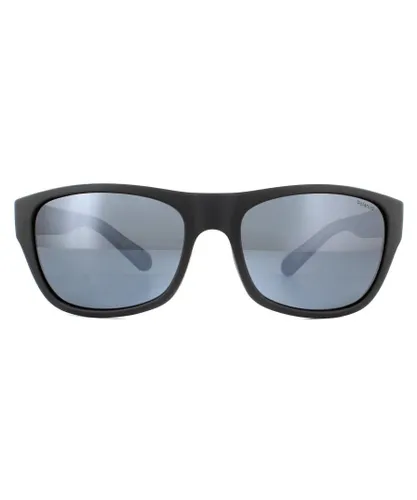 Polaroid Mens Sport Sunglasses PLD 7030/S BSC EX Black Silver Grey Mirror Polarized - One