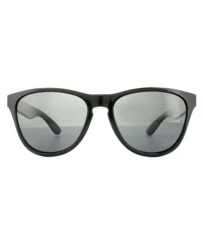 Polaroid Rectangle Mens Shiny Black Grey Polarized Sunglasses - One