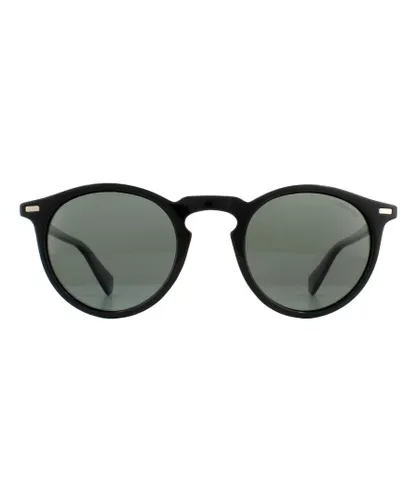 Polaroid Round Mens Black Green Polarized Sunglasses - One