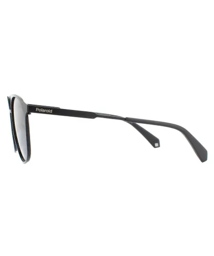 Polaroid Round Unisex Black Grey Polarized Sunglasses Metal - One