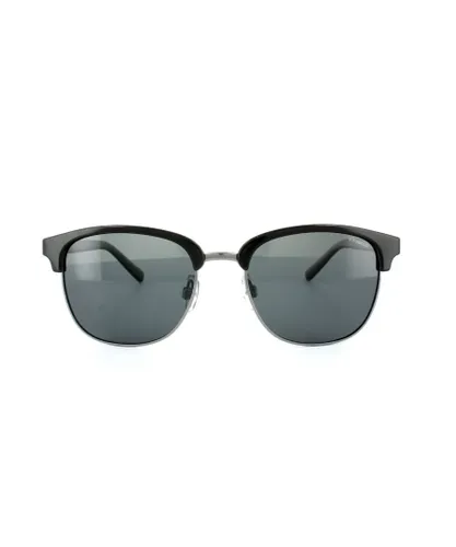 Polaroid Round Unisex Dark Ruthenium Grey Polarized Sunglasses Metal - One