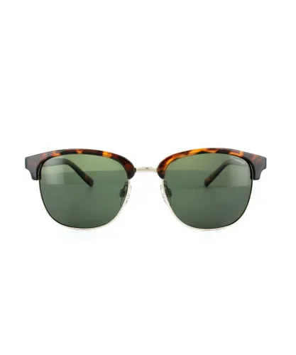 Polaroid Round Unisex Havana Green Polarized Sunglasses - Brown Metal - One