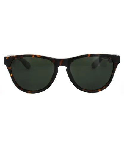 Polaroid Round Unisex Havana Green Polarized Sunglasses - Brown - One