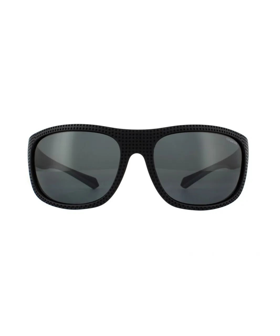 Polaroid Sport Wrap Mens Black Grey Polarized Sunglasses - One