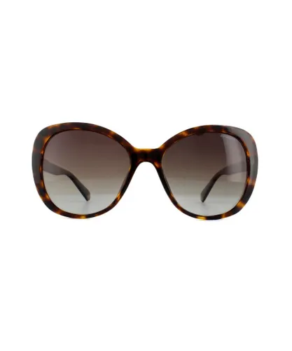 Polaroid Square Womens Dark Havana Brown Polarized Sunglasses - One