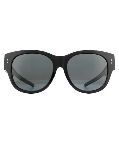 Polaroid Suncovers Rectangle Mens Black Grey Polarized Sunglasses - One