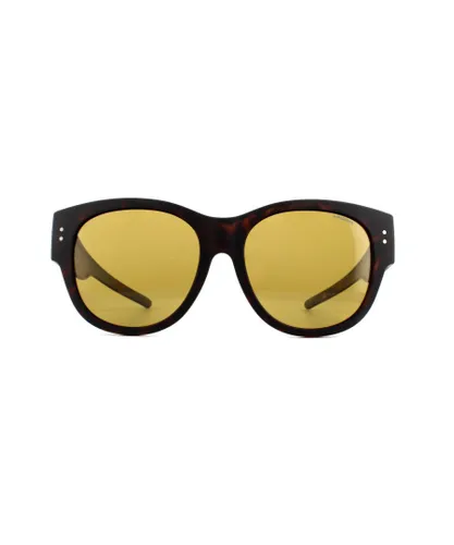 Polaroid Suncovers Rectangle Mens Matte Havana Brown Polarized Sunglasses - One