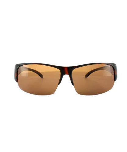 Polaroid Suncovers Semi Rimless Unisex Dark Havana Copper Polarized Sunglasses - Brown - One