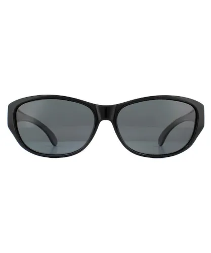 Polaroid Suncovers Wrap Mens Black Grey Polarized Sunglasses - One
