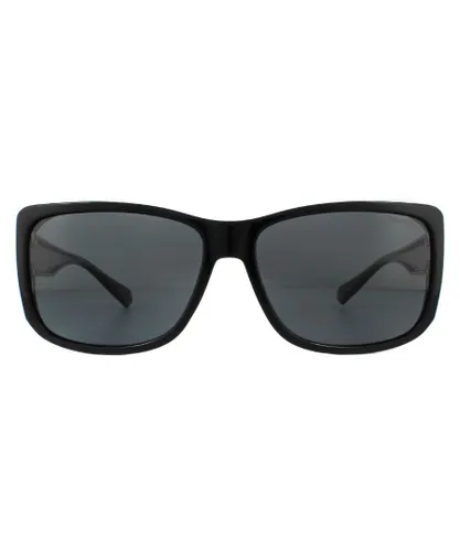 Polaroid Suncovers Wrap Unisex Black Grey Polarized Sunglasses - One