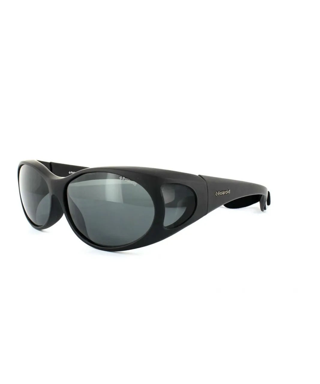 Polaroid Suncovers Wrap Womens Black Grey Polarized Sunglasses - One