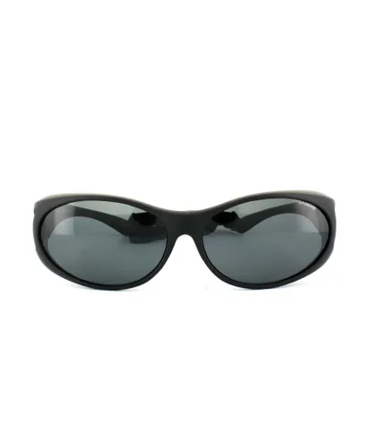 Polaroid Suncovers Wrap Womens Black Grey Polarized Sunglasses - One