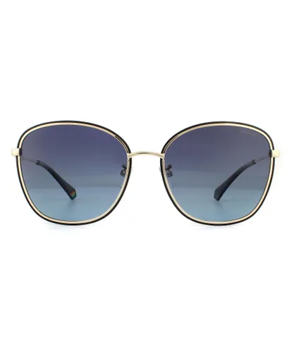Polaroid Womens Sunglasses PLD 6117/G/S 2M2 WJ Black Gold Grey Gradient Polarized Metal - One
