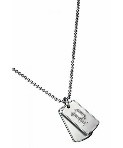 Police Mens : "Double Action" Pendant - Silver Leather - One Size