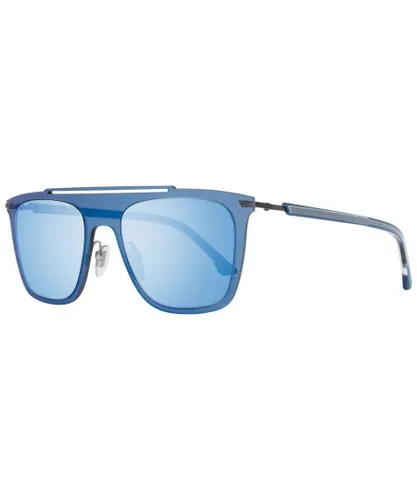 Police Mens Mirrored Rectangle Sunglasses - Blue - One